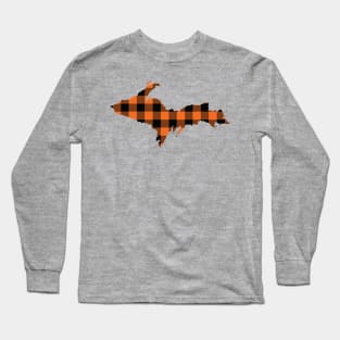 Upper Peninsula of Michigan Blaze Orange Flannel Long Sleeve T-Shirt